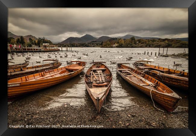Derwent Water Boats Framed Print by Ray Pritchard