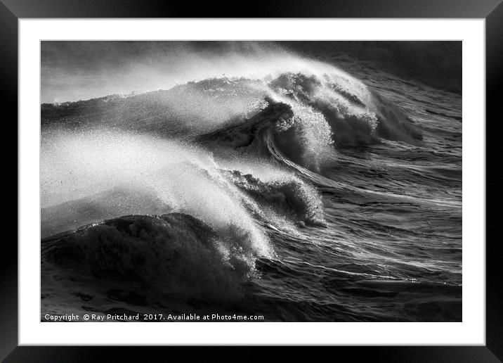 Wave Power Framed Mounted Print by Ray Pritchard