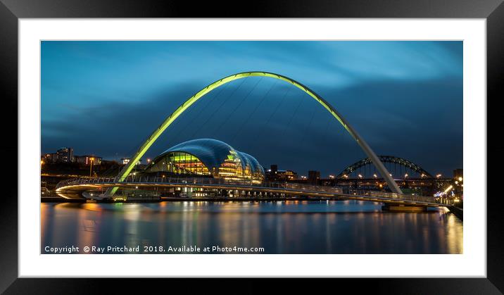 Green Millennium Bridge Framed Mounted Print by Ray Pritchard