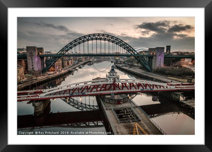 3 Bridges Over the Tyne Framed Mounted Print by Ray Pritchard