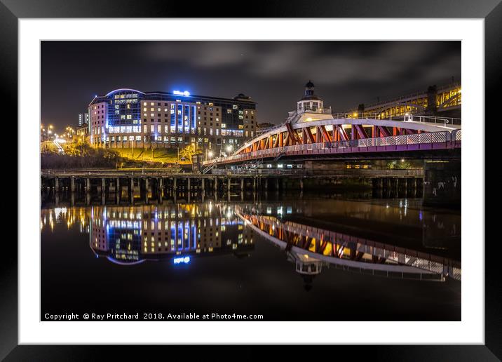 The Hilton and the Swing Bridge Framed Mounted Print by Ray Pritchard