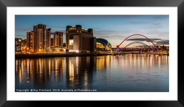 View of Gateshead Riverside Framed Mounted Print by Ray Pritchard