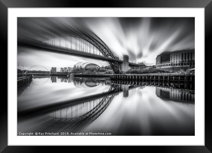 Zoomed Tyne Bridge Framed Mounted Print by Ray Pritchard