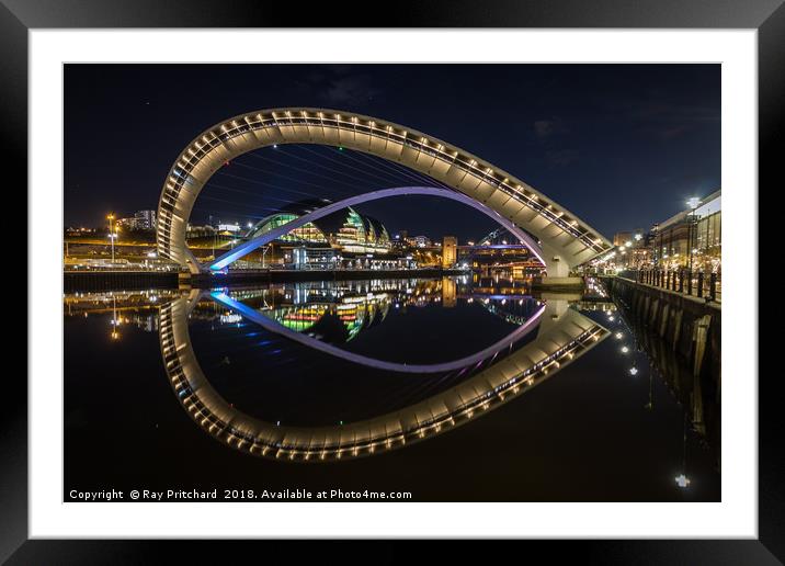 Millennium Bridge Tilted Framed Mounted Print by Ray Pritchard