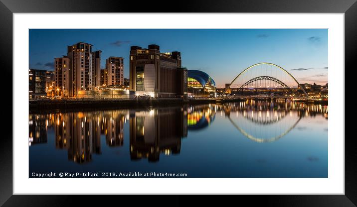 View of the Gateshead Riverside Framed Mounted Print by Ray Pritchard
