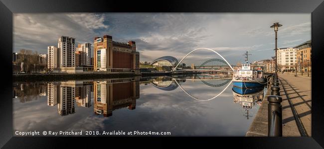River Tyne Reflections Framed Print by Ray Pritchard