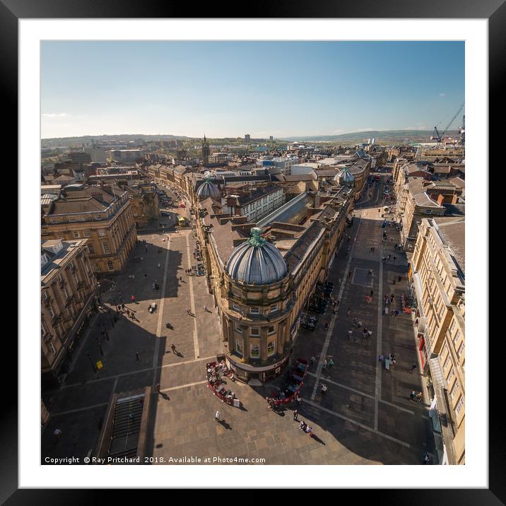 Above the Streets of Newcastle  Framed Mounted Print by Ray Pritchard