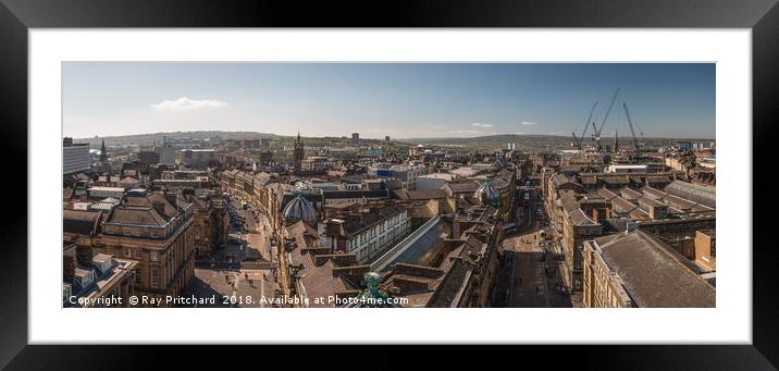Newcastle from Above Framed Mounted Print by Ray Pritchard