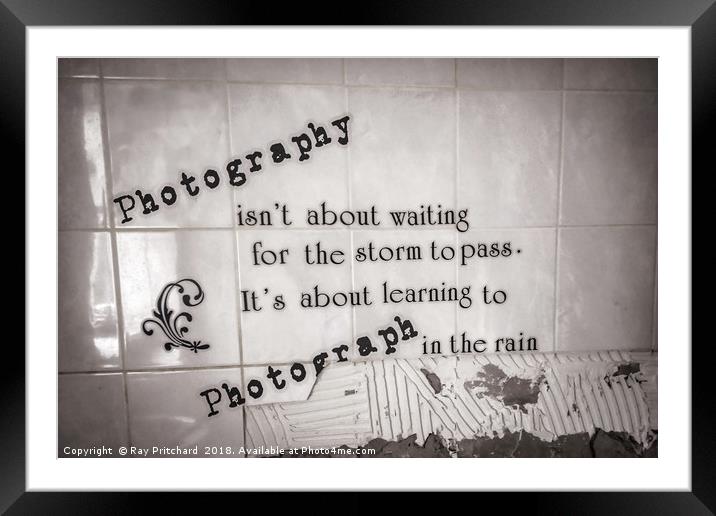 Photograph in the Rain Framed Mounted Print by Ray Pritchard