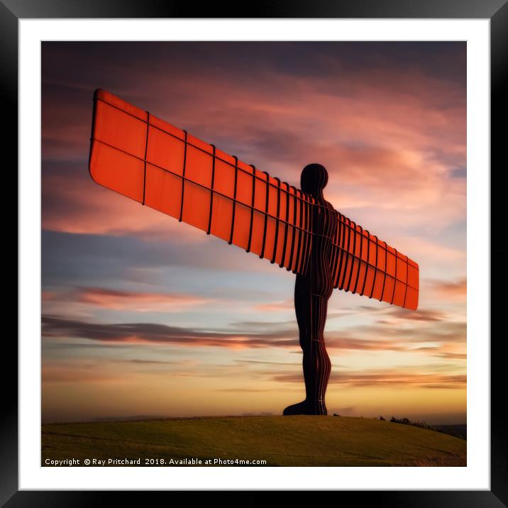 Angel of the North Artwork      Framed Mounted Print by Ray Pritchard