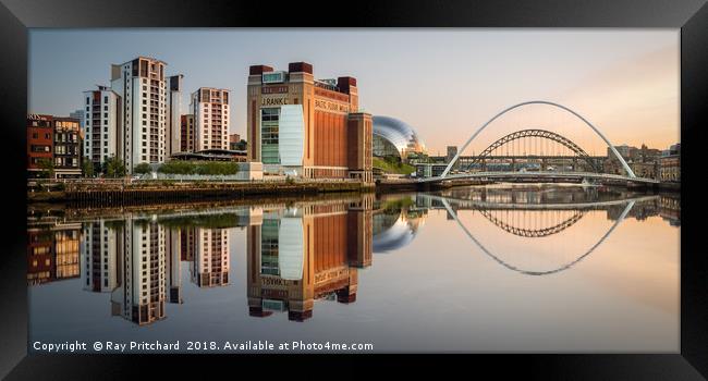 Summer Reflections on the Tyne Framed Print by Ray Pritchard