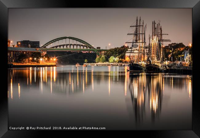 Tall Ships on the River Wear Framed Print by Ray Pritchard