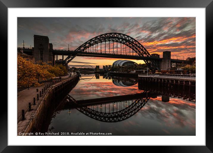 Sunrise at the Tyne Bridge Framed Mounted Print by Ray Pritchard