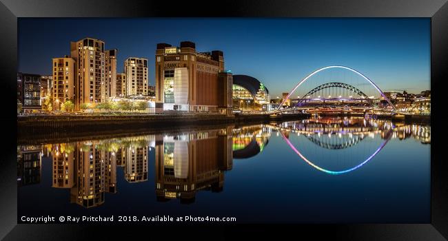 Reflections in the River Tyne Framed Print by Ray Pritchard