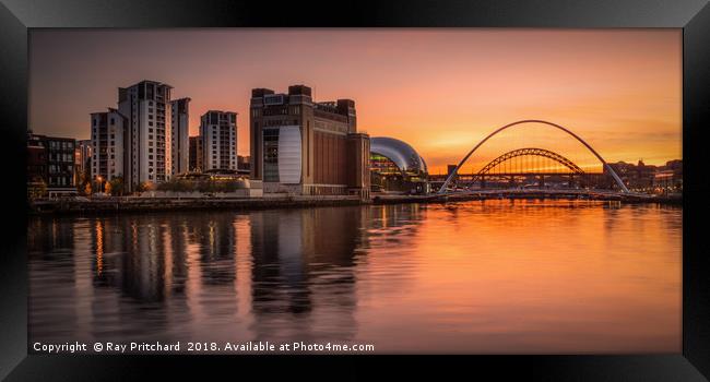 River Tyne Sunset  Framed Print by Ray Pritchard