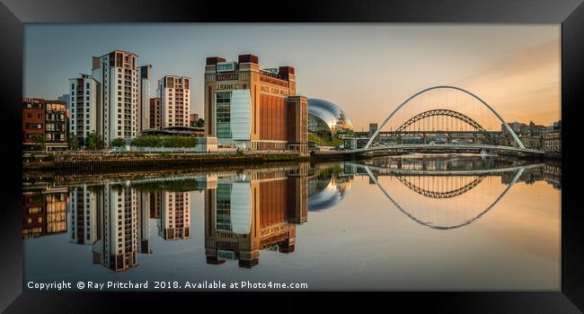 River Tyne Evening Framed Print by Ray Pritchard