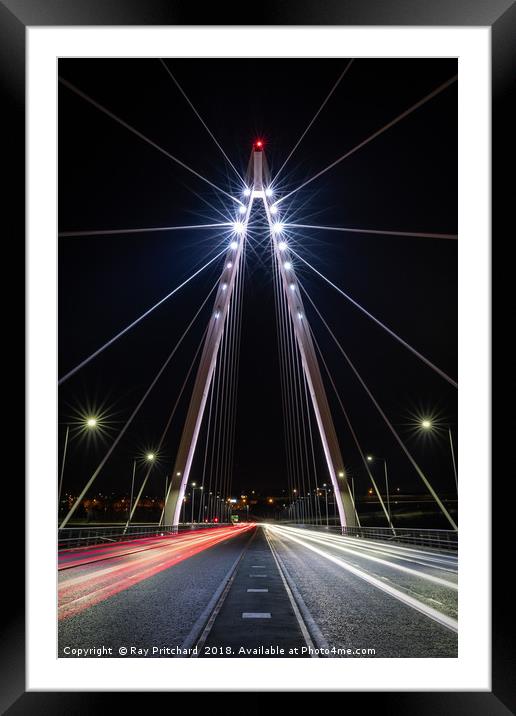 Light Trails at the Northern Spire Framed Mounted Print by Ray Pritchard