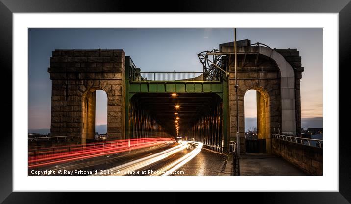 Queen Alexandra Bridge Light Trails Framed Mounted Print by Ray Pritchard