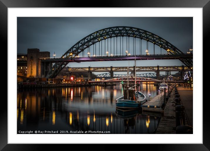 Moody Quayside Framed Mounted Print by Ray Pritchard