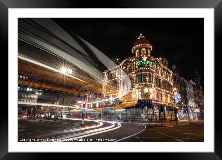 Bus Trails in Newcastle Framed Mounted Print by Ray Pritchard