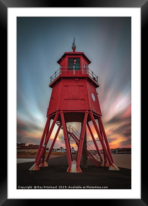 Herd Lighthouse Framed Mounted Print by Ray Pritchard