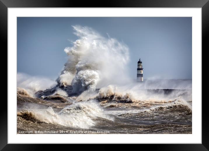 Wild Seas at Seaham Framed Mounted Print by Ray Pritchard