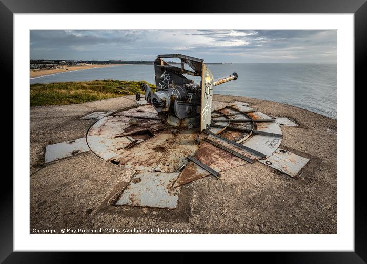 Trow Rock Disappearing Gun Framed Mounted Print by Ray Pritchard