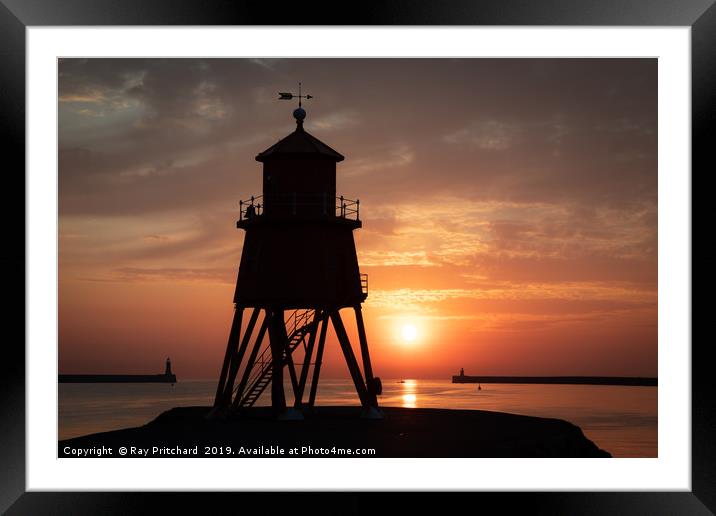 Herd Lighthouse Sunrise Framed Mounted Print by Ray Pritchard