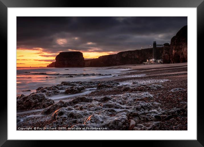 Marsden Rock Framed Mounted Print by Ray Pritchard