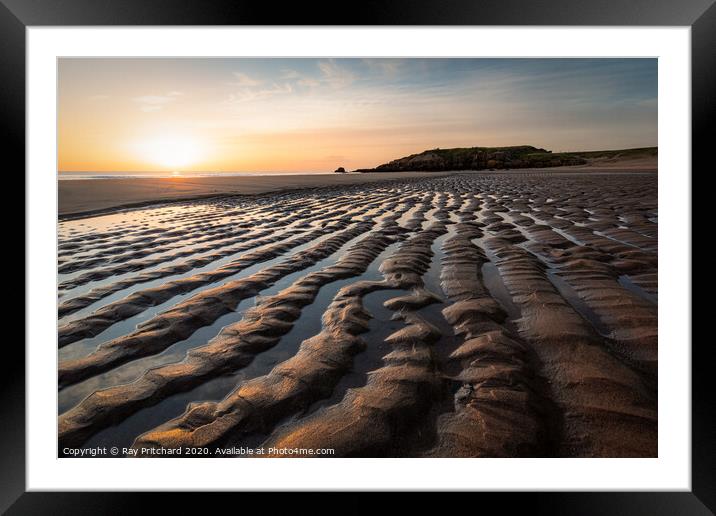 Ripples on South Shields Beach  Framed Mounted Print by Ray Pritchard
