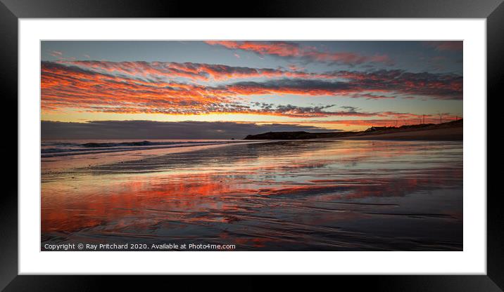 Sunrise over South Shields Beach Framed Mounted Print by Ray Pritchard