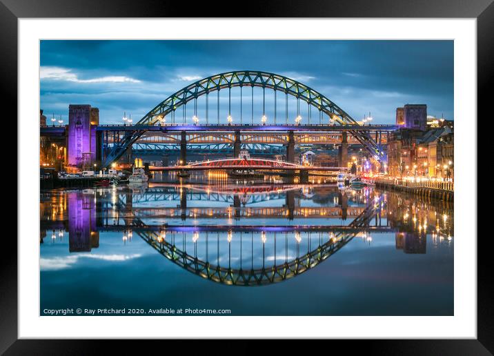 Tyne Reflections Framed Mounted Print by Ray Pritchard