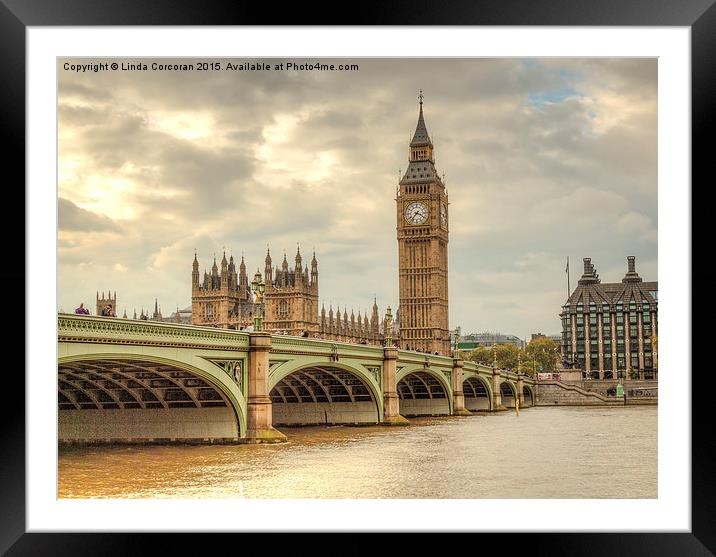 Westminster Bridge Framed Mounted Print by Linda Corcoran LRPS CPAGB