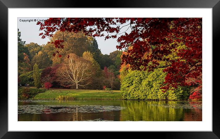  Autumn In Sheffield Park Framed Mounted Print by Linda Corcoran LRPS CPAGB