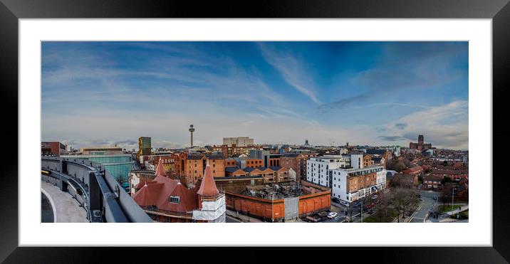 Liverpool Panoramic Framed Mounted Print by James Harrison