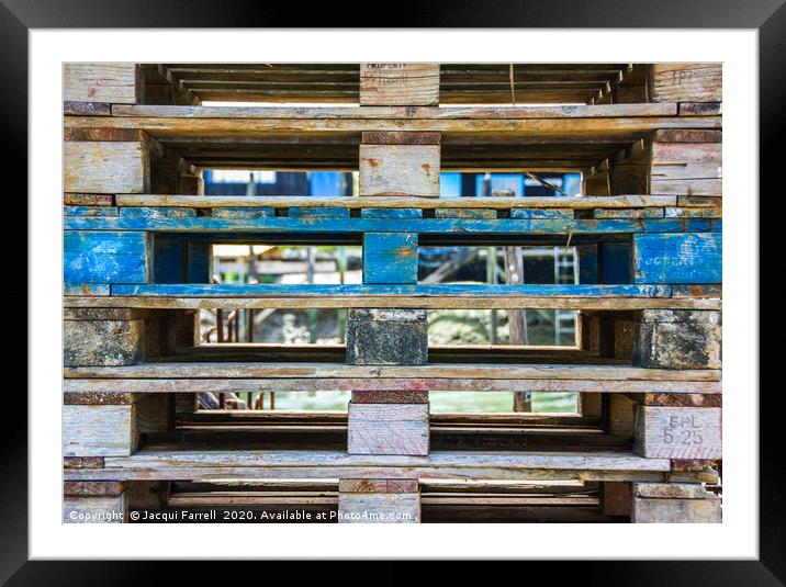 Wooden Construction Pallets Framed Mounted Print by Jacqui Farrell