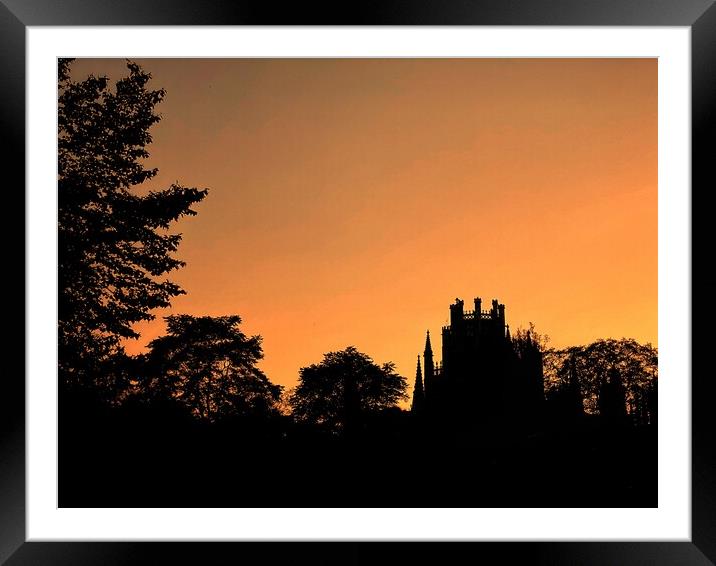 Ely Cathedral Sunset  Framed Mounted Print by Jacqui Farrell