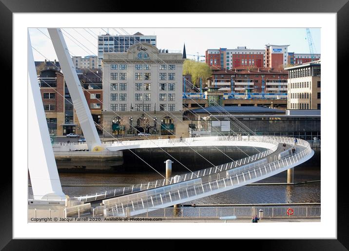 Millennium Bridge Newcastle  Framed Mounted Print by Jacqui Farrell