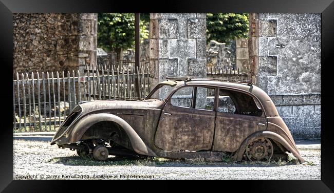 Vintage Car Wreck Framed Print by Jacqui Farrell