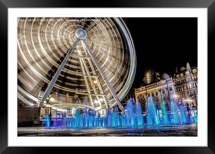  Manchester Wheel Framed Mounted Print by Simon Norton