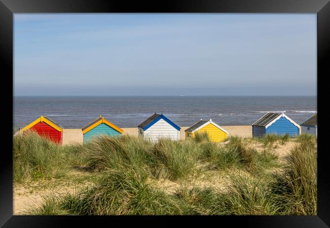 Colourful Beach Huts Framed Print by chris smith