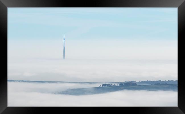 Emley Moor television mast in West Yorkshire Framed Print by chris smith