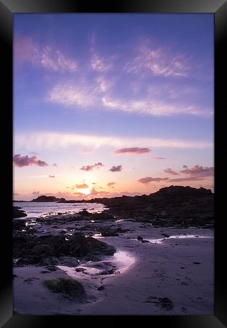 Guernsey sunset. Framed Print by chris smith
