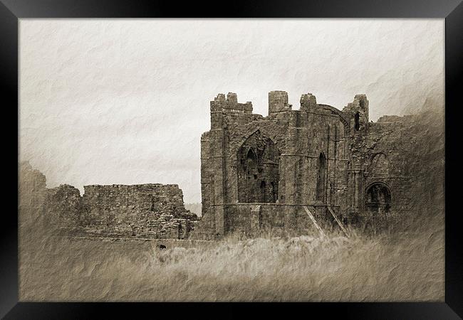  lindisfarne priory. Framed Print by chris smith