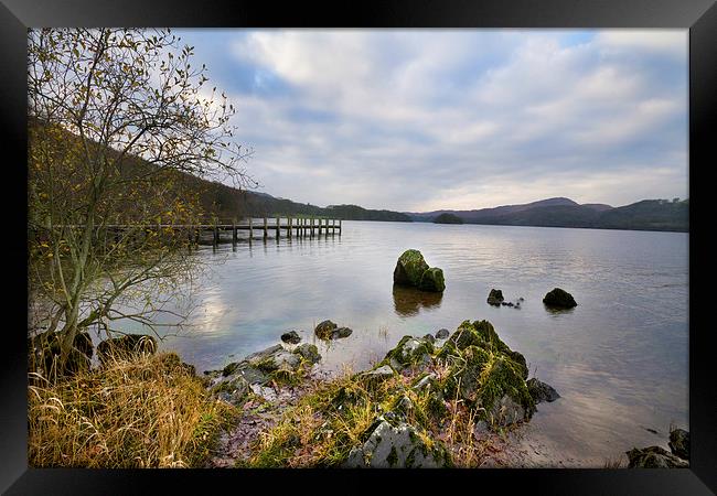 coniston water Lake district cumbria. Framed Print by chris smith