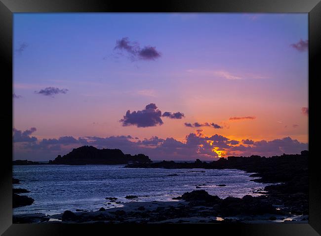 Sunset on guernsey Framed Print by chris smith