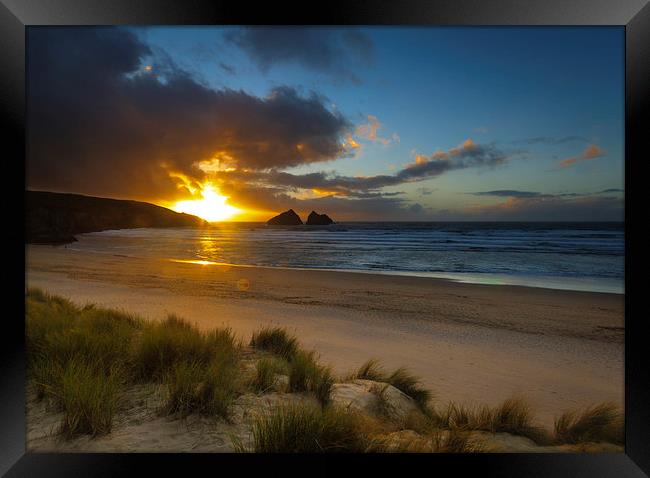 Holywell bay Cornwall  Framed Print by chris smith