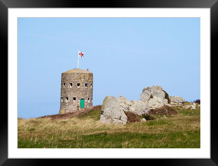 loophole towers in Guernsey that guard the coastli Framed Mounted Print by chris smith