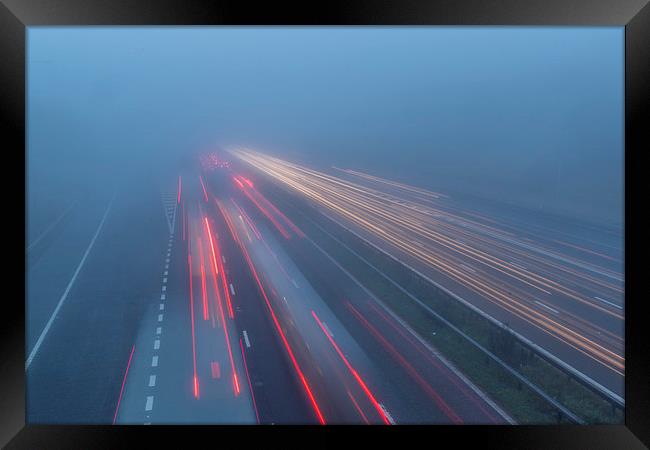 Motorway Fog  Framed Print by chris smith