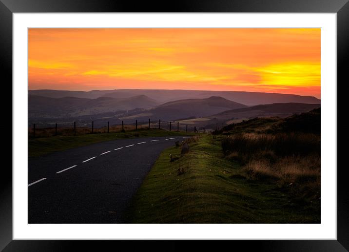 Peak district Sunset  Framed Mounted Print by chris smith